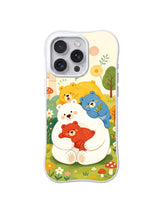 Cute bear family garden art shown on iPhone 14 Pro Max case