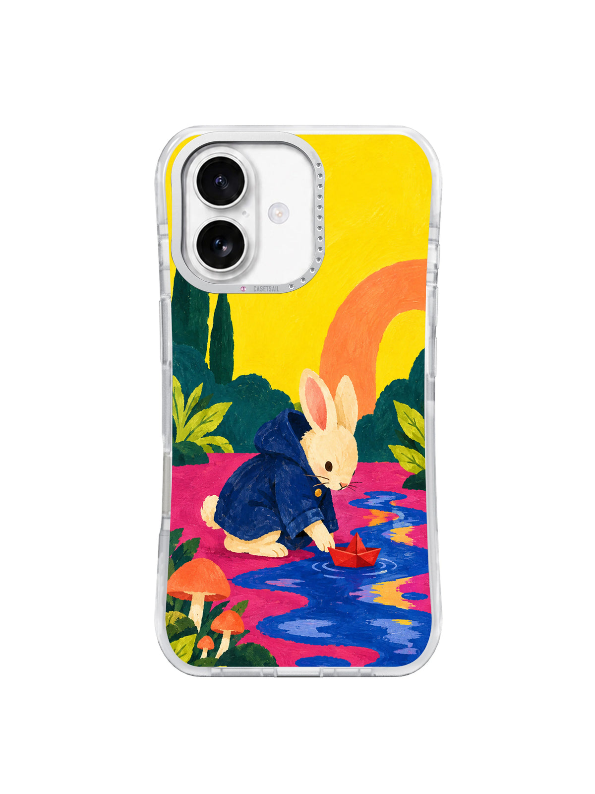 Little Boat After Rain transparent iPhone case front view