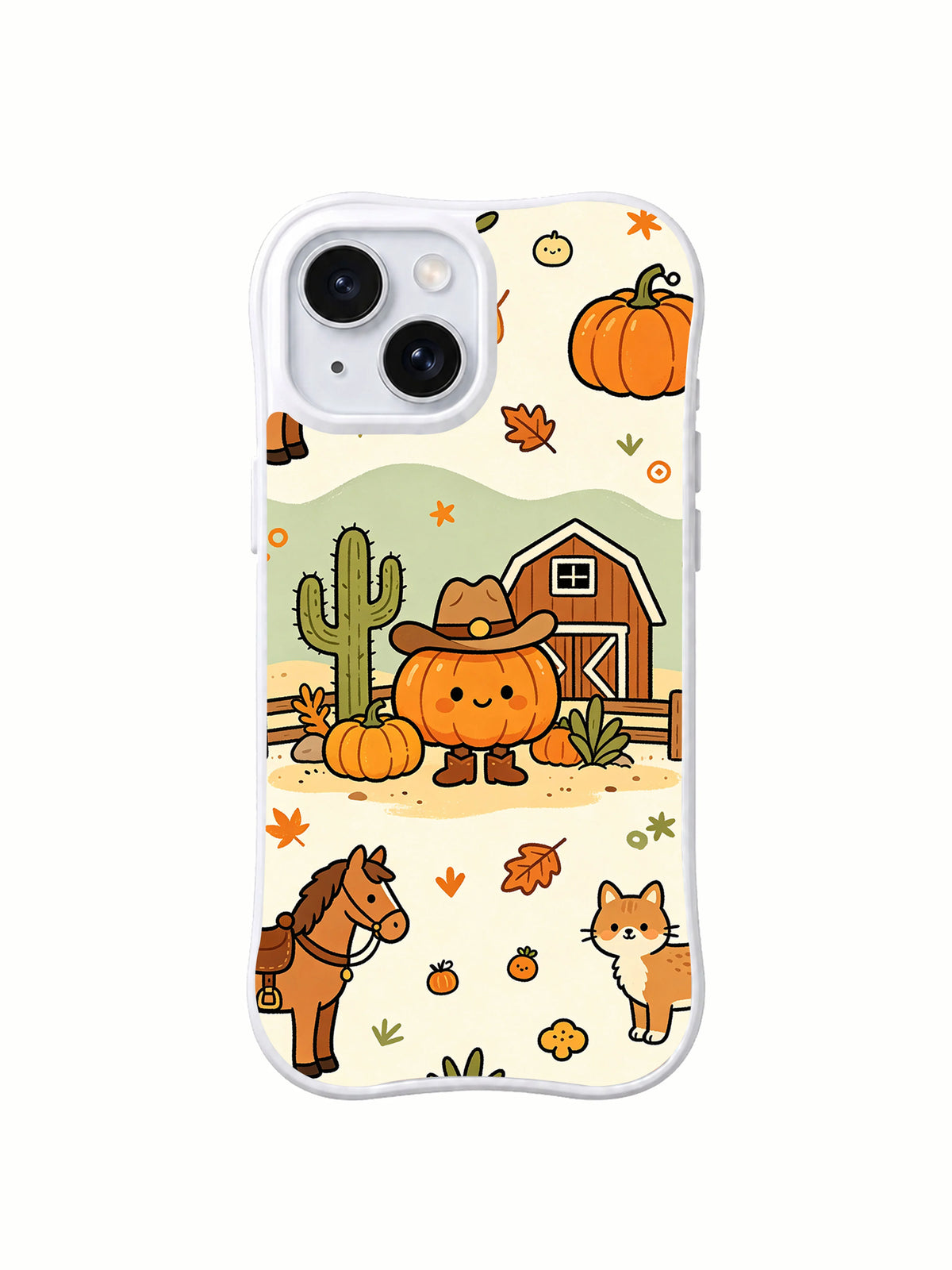 Little Cowboy Pumpkin Ranch iPhone 14 case front view
