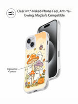 Little Ghost Mushroom Village iPhone 14 case contour view
