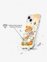 Little Ghost Mushroom Village iPhone 14 case protection view