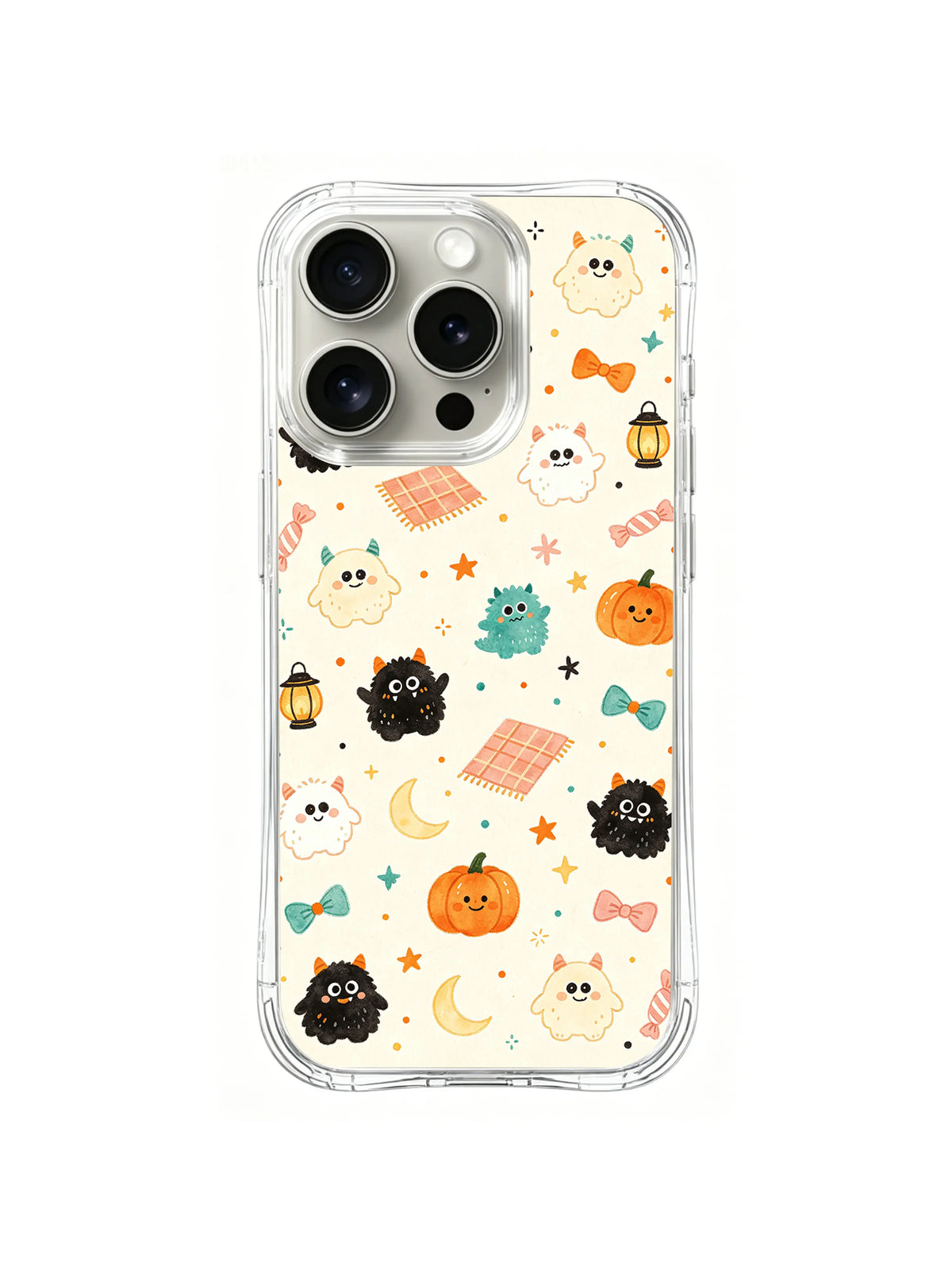 Pastel Monster Camp pattern on iPhone 14 Pro case