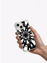 Hand holding the Little Phantoms of the Moonwell iPhone 15 Plus case