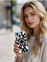 Person holding Vesper Wraith whimsical ghost iPhone 15 Plus case