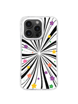 Little Rainbow Universe iPhone 16 Pro Max case front view with colorful flower starburst