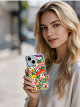 Cute colorful village iPhone 14 Plus case gift view