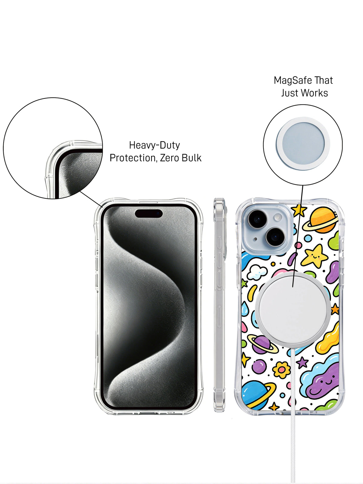 Little Universe clear iPhone 14 case back