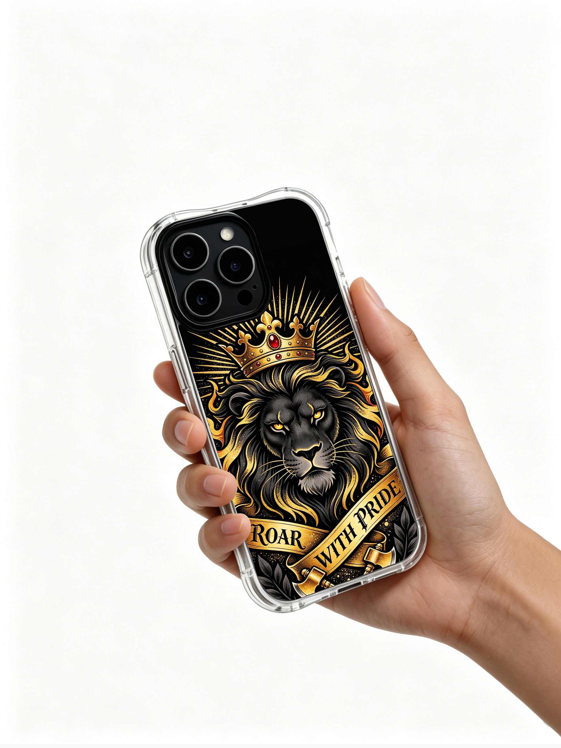 London treasure crown inspired PhoneCasing, trendy iPhone 14 Plus Case with royal totem vibe, drop proof practical mobile casing.