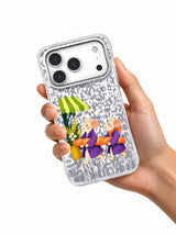 The Longest Loaf Crossing transparent case held in hand for iPhone 17 Pro