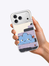 The Cloud with a Loose Screw iPhone 17 Pro Max Case shown in hand