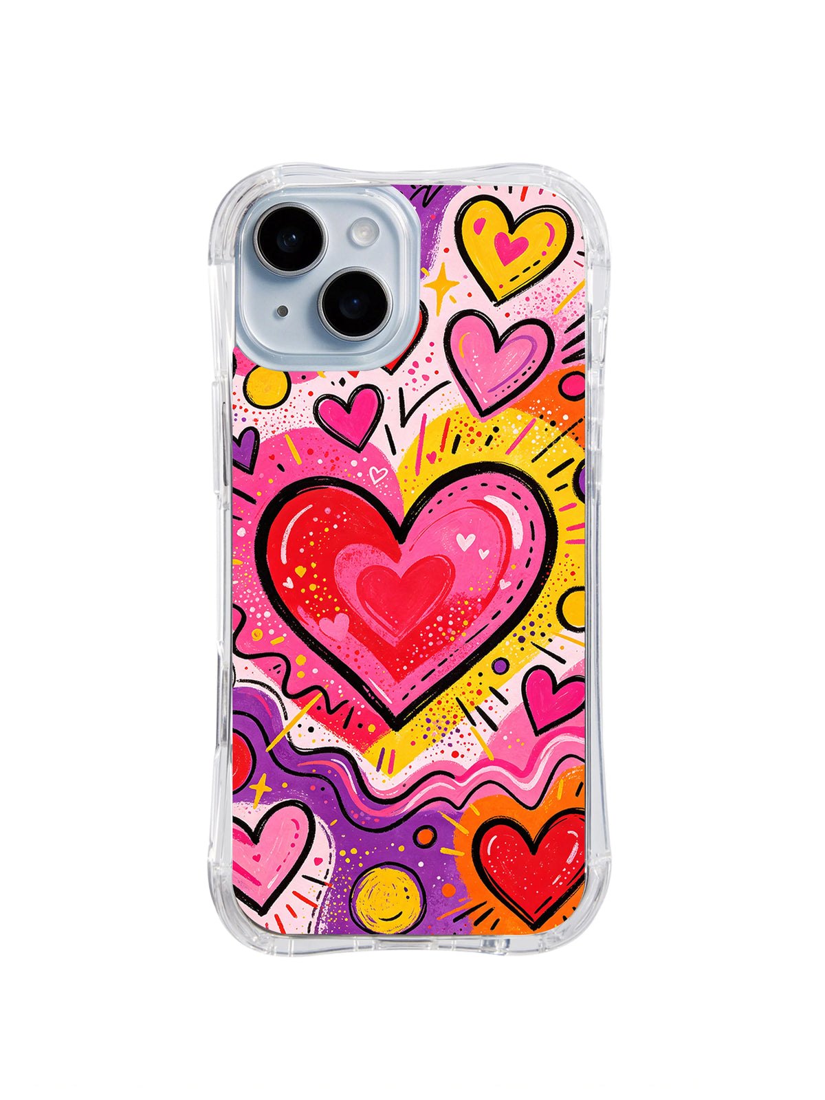 Love Carnival Celebration iPhone 15 Plus case with vibrant heart artwork