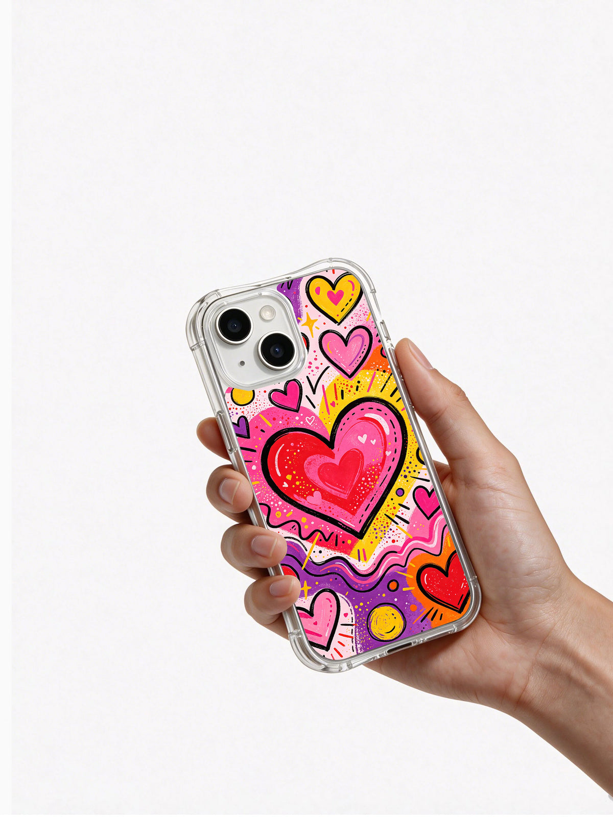 Love Carnival Celebration iPhone 15 Plus case hand-held view