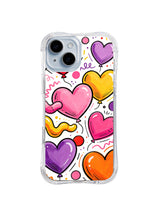 Pastel Heart Parade pattern iPhone 15 Plus case