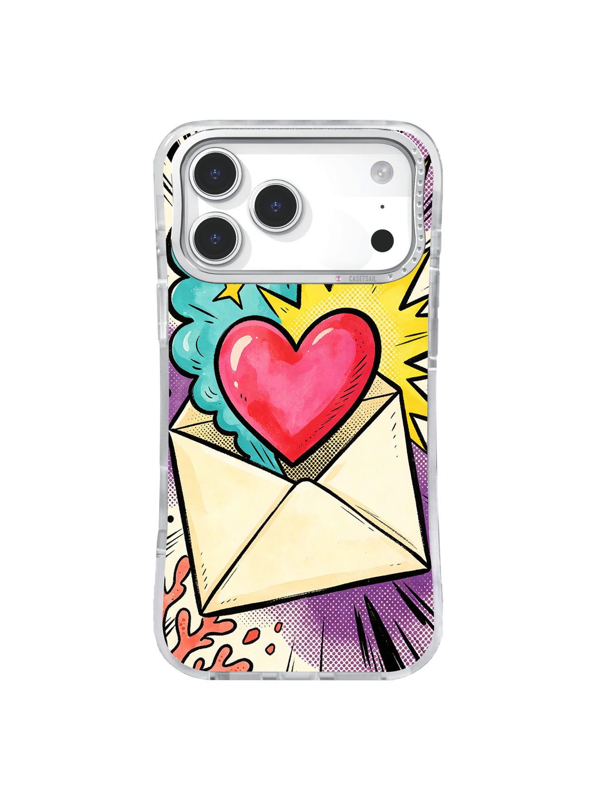 Love Letter Riot lemon starburst written heart artwork on an iPhone case