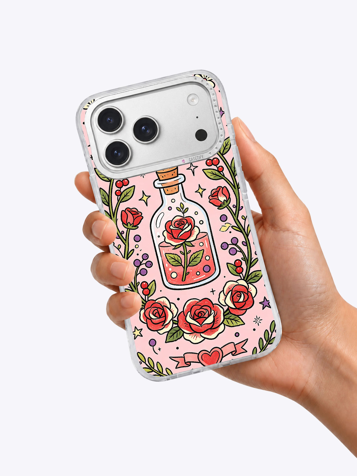 Love Potion Flower Lab iPhone 17 Pro Max case lifestyle view