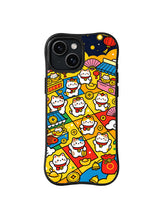 Golden Cat Market pattern on iPhone 15 case