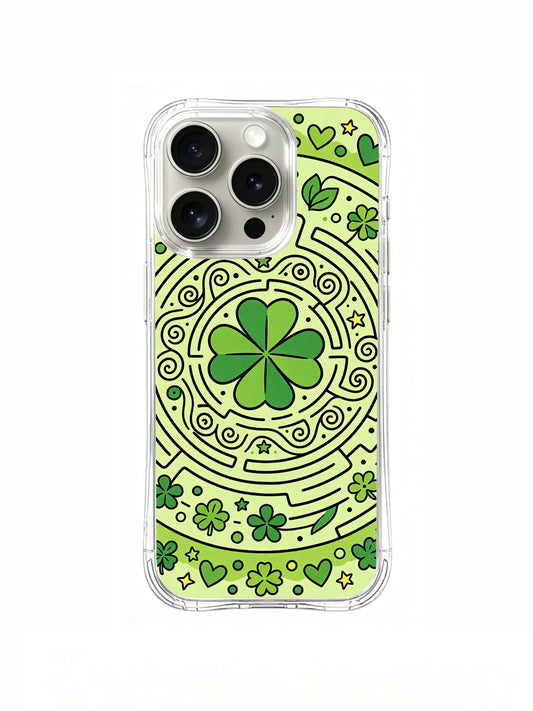 Lucky Clover Maze iPhone 14 Pro case front view
