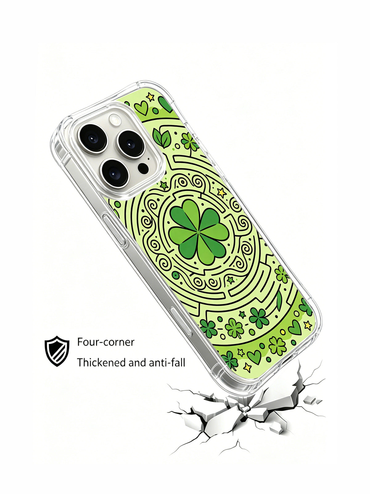 Lucky Clover Maze protective iPhone 14 Pro case