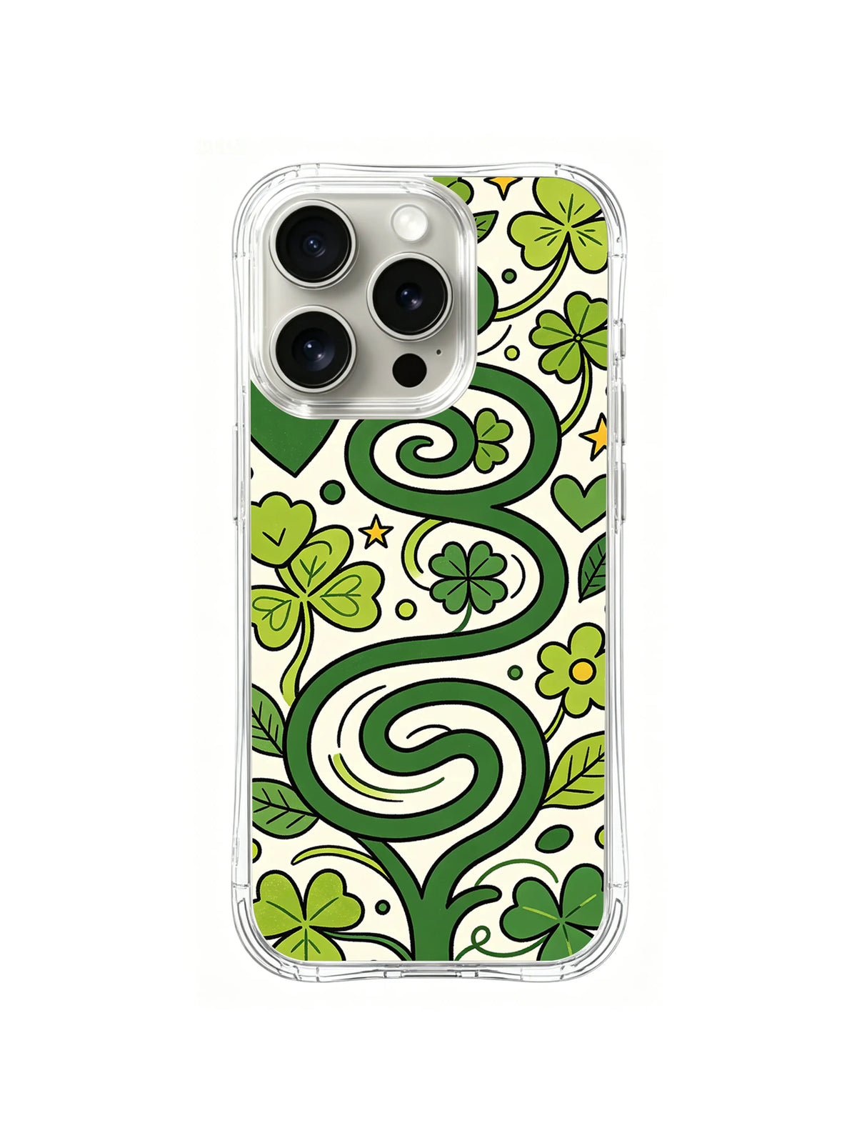 Heartleaf Clover Trail iPhone 14 Pro case pattern