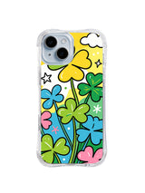 Sunny Clover Grove pattern iPhone 14 case