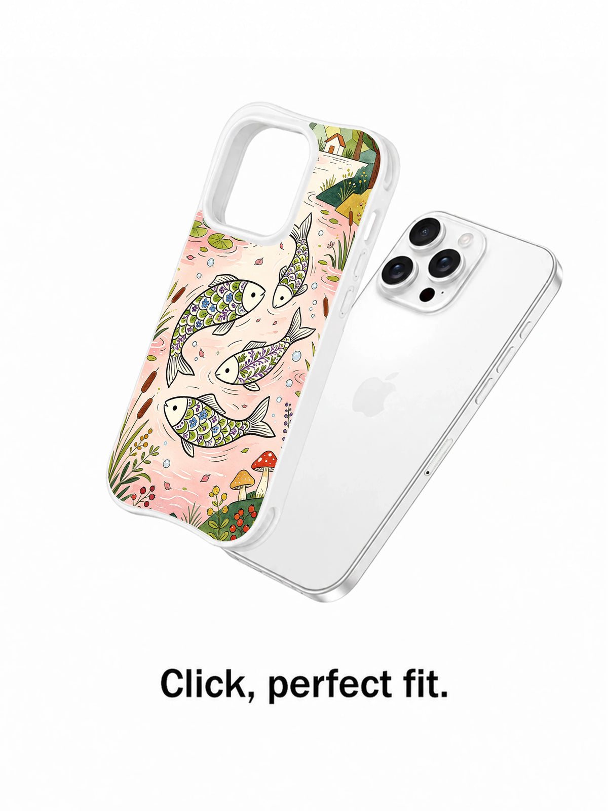 Lucky Forest Fish cottagecore phone case lifestyle view