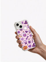Pink celestial ghost and pumpkin phone case gift