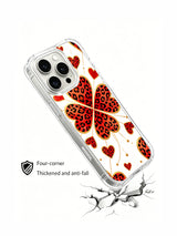 Lucky Wild Hearts leopard clover iPhone 16 Pro case view 4