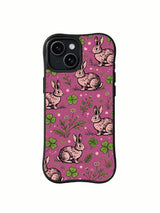Raspberry hare clover iPhone 14 Plus case front view
