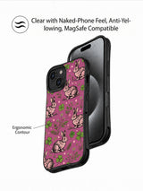 Rabbit and clover iPhone 14 Plus case contour view