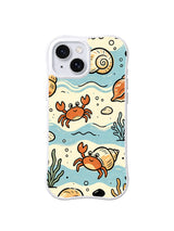 Orange Crab Shoreline pattern iPhone 14 Plus case