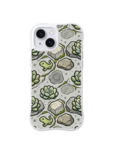 Mist Gray Lizard Trail pattern iPhone 14 Plus case