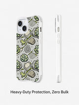 Gray stone lizard iPhone 14 Plus case side profile