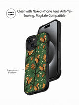 Dark Green Squirrel Acorn Forest: front and back presentation of the case.
