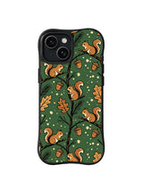 Forest Acorn Trail squirrel pattern iPhone 14 Plus case