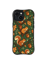 Autumn Squirrel Canopy pattern iPhone 14 Plus case