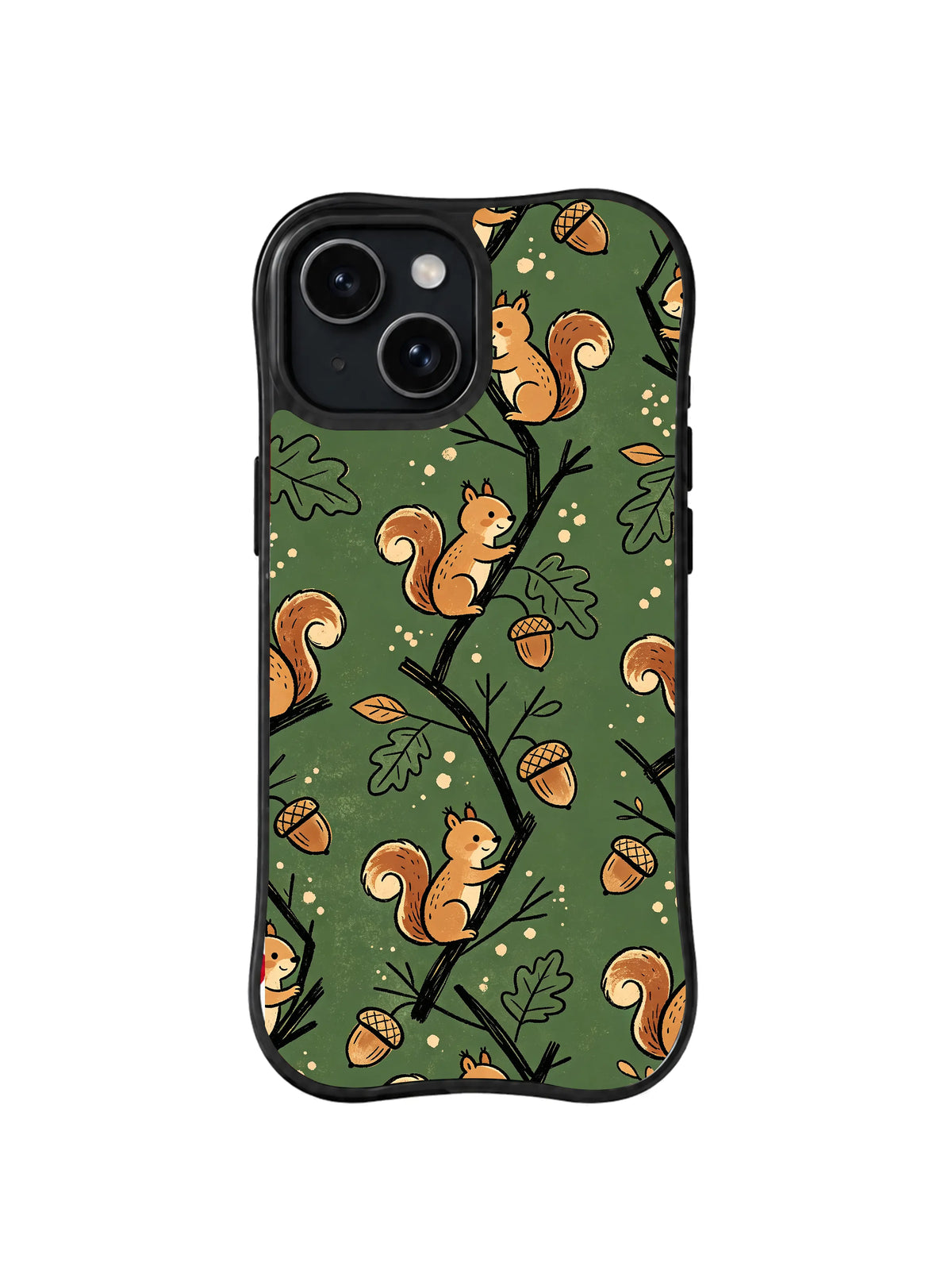 Sage Woodland Scurry pattern iPhone 14 Plus case