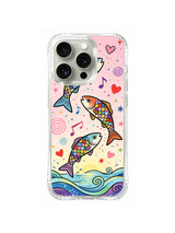 Rainbow Fish Circle pattern iPhone 14 Pro case