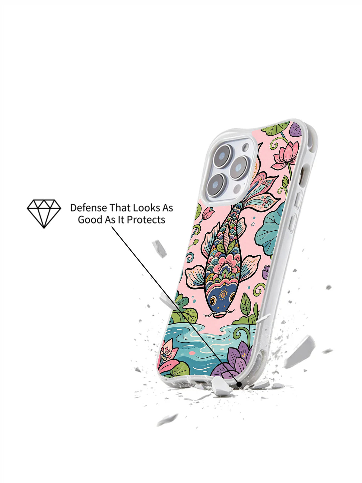 Spring Petal Fish Festival iPhone 14 Pro case product view