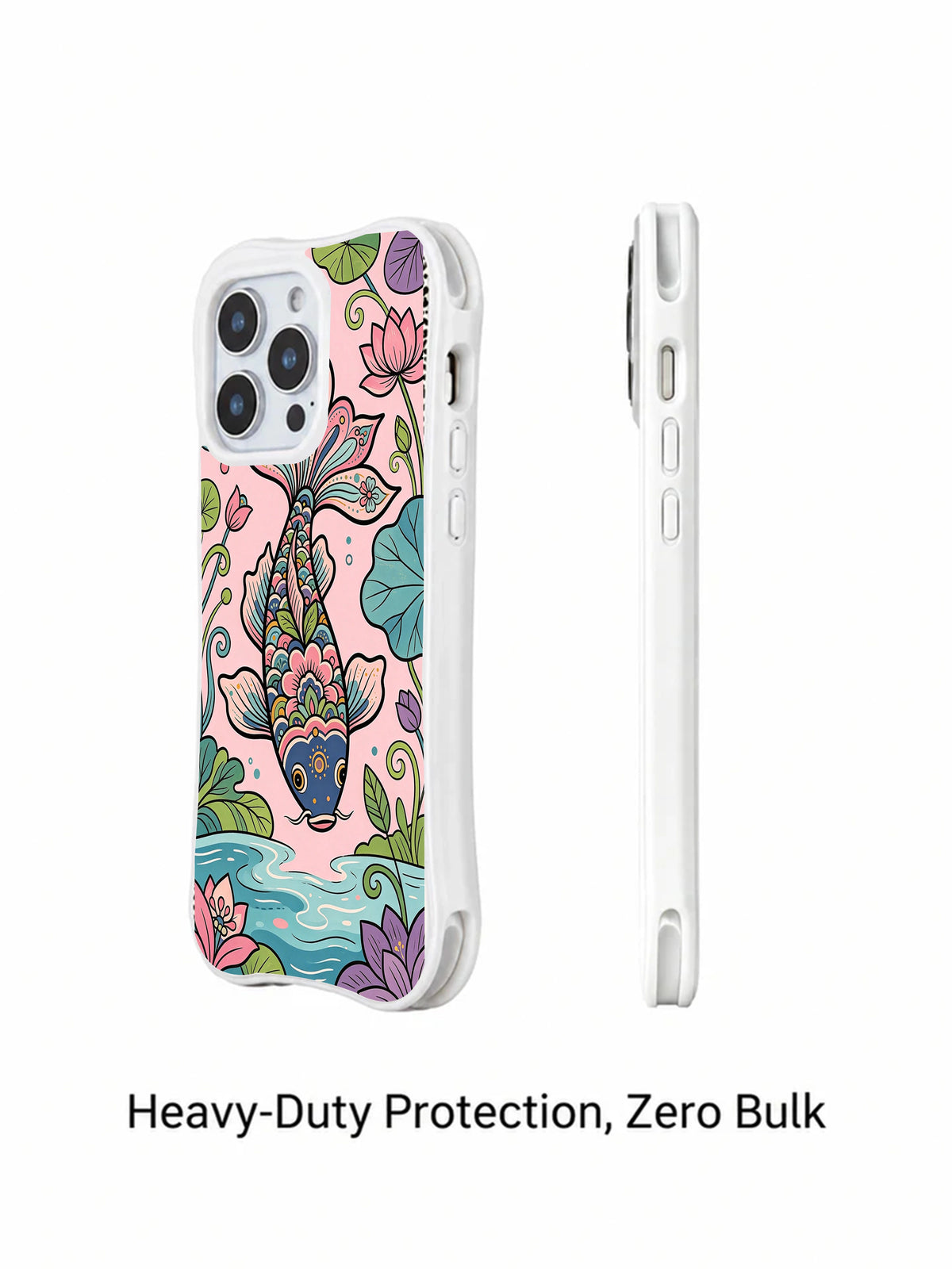 Spring Petal Fish Festival iPhone 14 Pro case side view