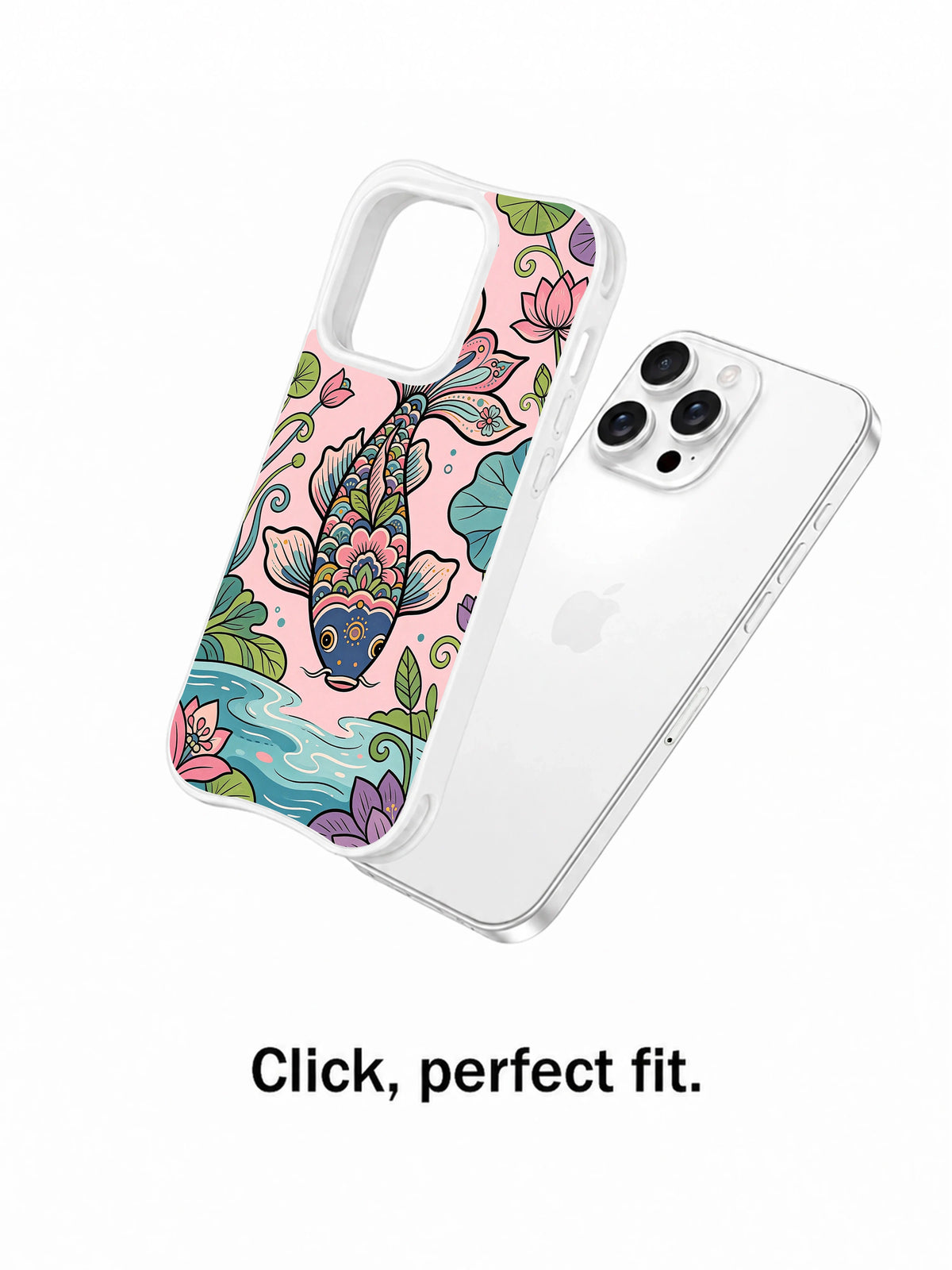 Spring Petal Fish Festival iPhone 14 Pro case detail