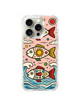 Sunrise Fish Circle pattern iPhone 14 Pro case