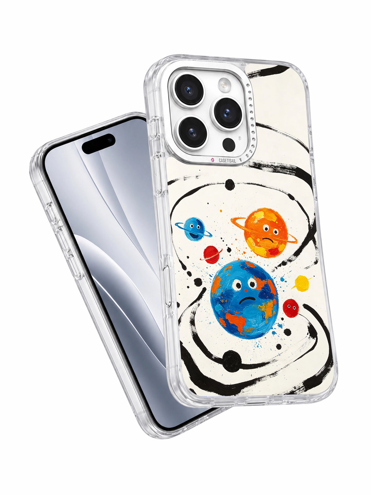 Colorful cosmic iPhone 16 Pro Max case detail