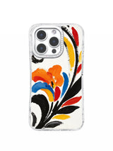 Modern abstract floral iPhone 16 Pro Max case front view