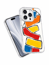 Hand painted color block phone case detail