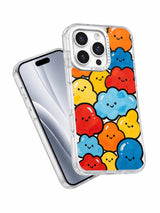 Happy Little Shapes iPhone 16 Pro Max case angled view