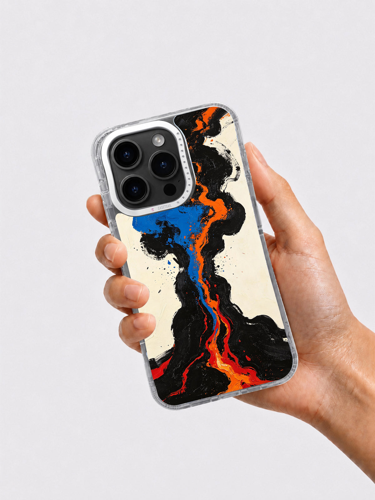 Intense Heart abstract iPhone 16 Pro Max case in hand