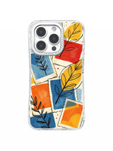 Colorful botanical paper collage artwork for iPhone 16 Pro Max case