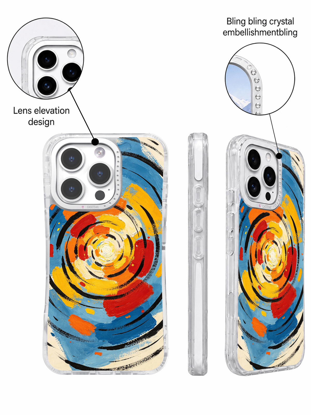 Rainbow Memory art iPhone 16 Pro Max case lifestyle view