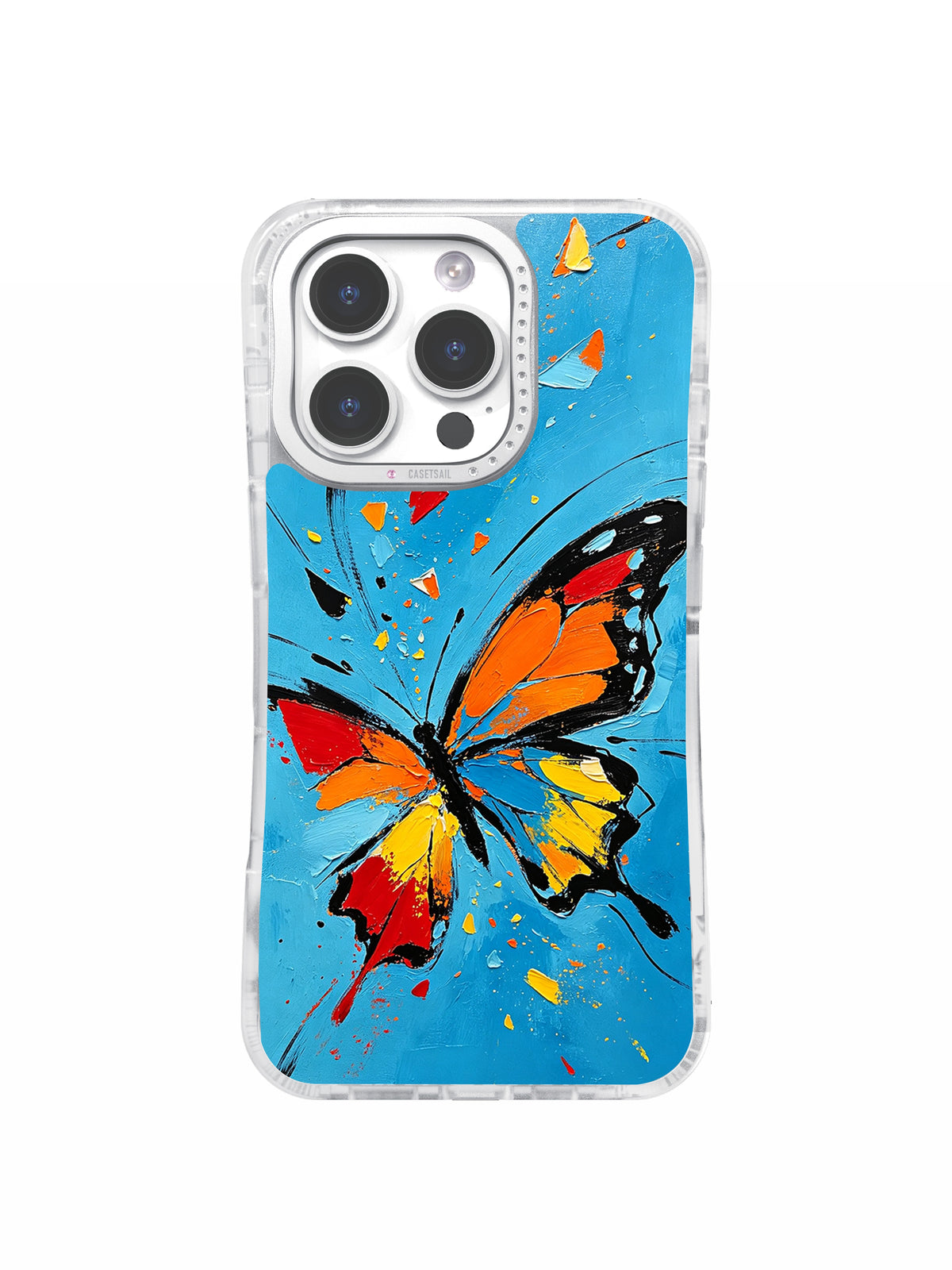 Abstract Butterfly Energy iPhone 16 Pro Max case front view