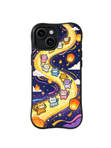 Lantern Cat Galaxy pattern on iPhone 15 case
